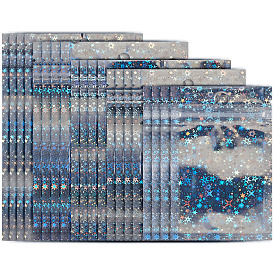 100 шт. 5 стили блестящие голографические звезды пластиковая упаковка пакеты с застежкой-молнией инь-ян, верхние пакеты с самозапечатыванием, прямоугольные