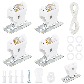 SUPERFINDINGS 2Pcs Plastic Iron Spring Cord Locks and 2Sets Window Blind Curtain Accessories