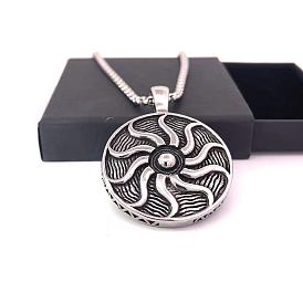 Винтажные мужские ожерелья с подвеской в виде солнца из нержавеющей стали