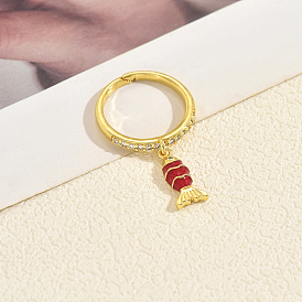 Латунные микропаве кубические цирконии манжеты открытые кольца для женщин, рыба