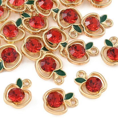 Alloy Rhinestone Pendants, Apple Charms