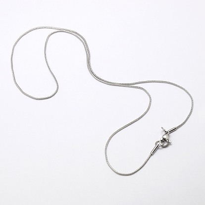 Trendy Men's 304 Stainless Steel Snake Chain Necklaces, with Lobster Clasps