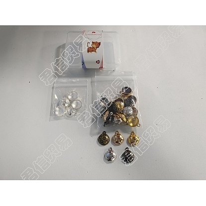 36 Stück 6 Farben Legierung Charms, cadmiumfrei und bleifrei, Kuppel/halbrund mit Fußballmuster