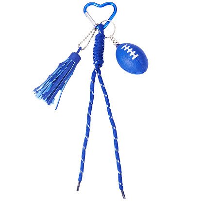 1плетеные подвесные украшения из поликарбоната и хлопка, с подвеской в виде спортивного мяча из смолы и застежками в виде сердечек из сплава