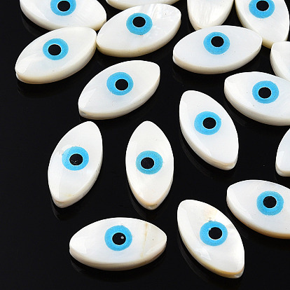 Evil Eye Natural Freshwater Shell Beads