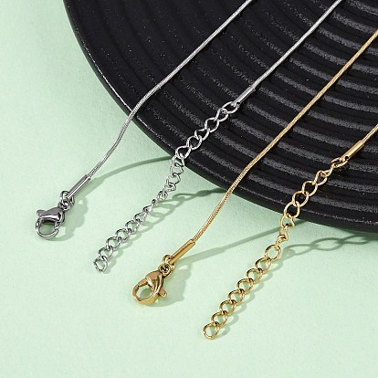 1мм 304 ожерелья из круглой цепочки-змейки из нержавеющей стали