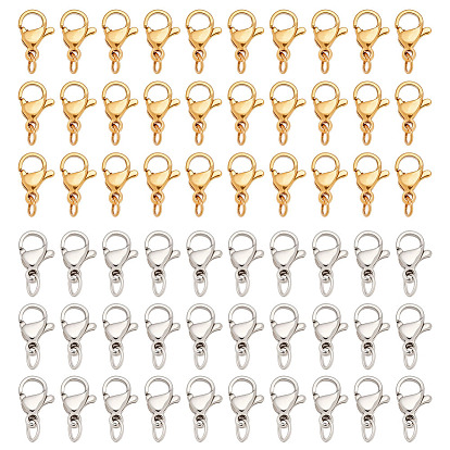 60шт 2 цвета 304 застежки-карабины из нержавеющей стали, с целью перехода в кольце