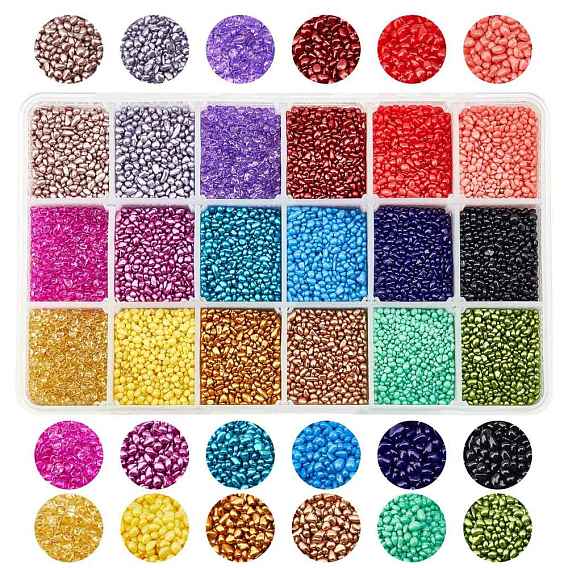Perles de verre de peinture de cuisson, pour nail art accessoires de décoration, pas de trous / non percés, puces