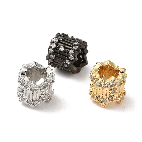 Стойки обшивки латунь микро проложить кубического циркония бусы, без кадмия и без свинца, колонка