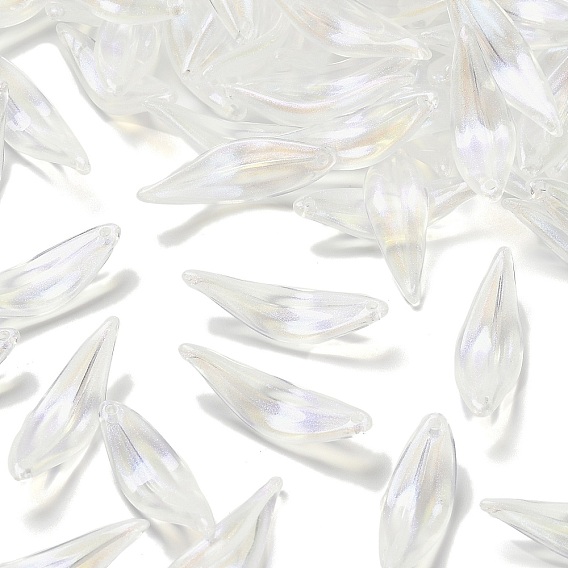 Прозрачные акриловые подвески, лист, с блеском порошок