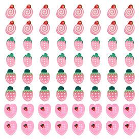 200 шт 4 стили ручной работы из полимерной глины бусины, клубника