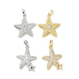 Латунные микро проложить кубического циркония подвески, морская звезда