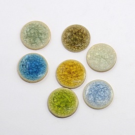 Plats ronds cabochons de porcelaine main craquelés