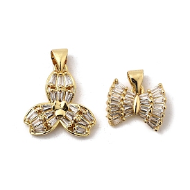Латунные микропаве прозрачные подвески с фианитом, без свинца и без кадмия, долговечный, реальный 18 k позолоченный