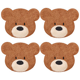 Computerized Embroidery Polyester with Fur Iron on/Sew on Patches, Costume Accessories, Bear