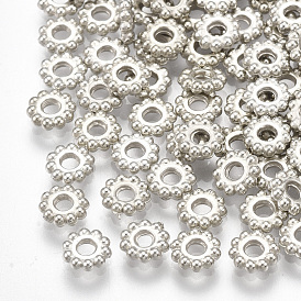 Perles intercalaires en plastique ccb, fleur