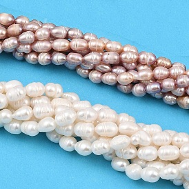 Нити из натурального культивированного пресноводного жемчуга, рис