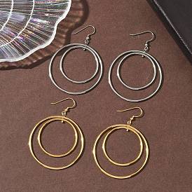 Гальванопокрытие 304 плоские круглые серьги-подвески из нержавеющей стали