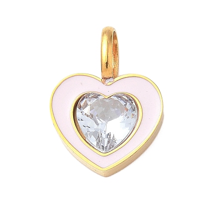 304 микро нержавеющей стали прокладывать Цирконом подвески, сердце прелести