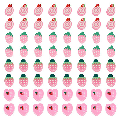 200 шт 4 стили ручной работы из полимерной глины бусины, клубника