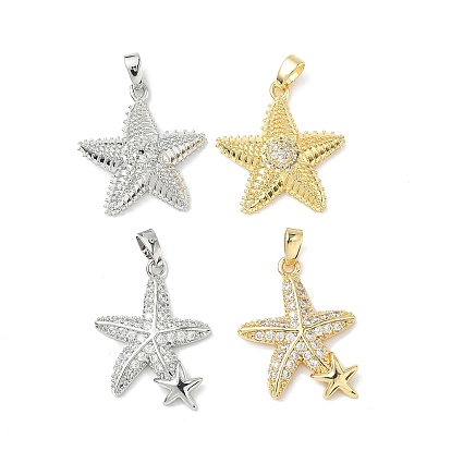 Латунные микро проложить кубического циркония подвески, морская звезда