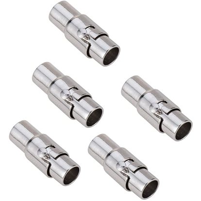 Column Brass Magnetic Screw Clasps, 15x5mm, Hole: 4mm