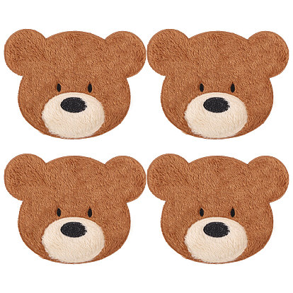 Computerized Embroidery Polyester with Fur Iron on/Sew on Patches, Costume Accessories, Bear