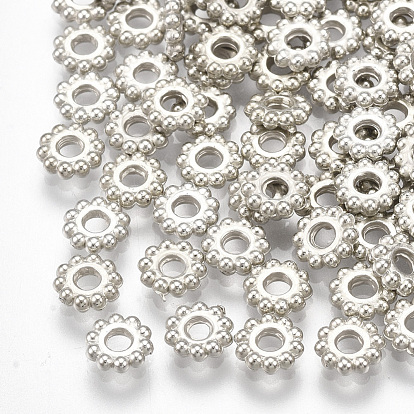 Perles intercalaires en plastique ccb, fleur