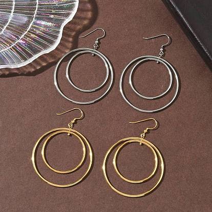 Гальванопокрытие 304 плоские круглые серьги-подвески из нержавеющей стали