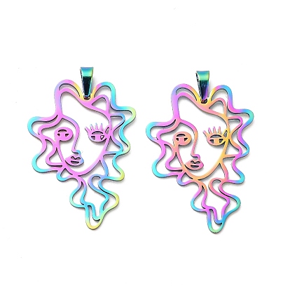 304 подвески из нержавеющей стали, абстрактное женское лицо