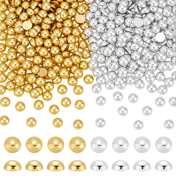 800 шт. 2 цветные полукруглые кабошоны из АБС-пластика для дизайна ногтей, аксессуары для украшения маникюра своими руками для женщин