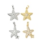 Латунные микро проложить кубического циркония подвески, морская звезда