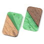Resin & Walnut Wood Pendants, Rectangle,
