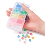 200Pcs 10 Colors Transparent & Luminous Plastic Beads, Frosted, Glow in the Dark, Barrel