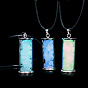 Glass Wishing Bottle with Synthetic Luminaries Stone Pendant Necklace, Glow In The Dark Drifting Bottle Necklace for Women