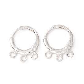 Латунные серьги-обручи, с 3 петля, без кадмия и без свинца