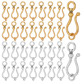 50шт. 2 цвета, застежки-крючки в тибетском стиле, без свинца и без кадмия