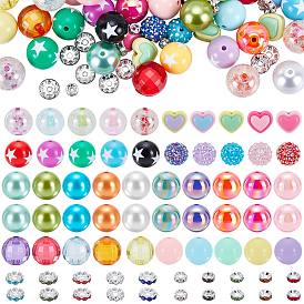 DIY Jewelry Making Kits, including Acrylic Beads, ABS Plastic Imitation Pearl Beads, Resin & Brass Rhinestone Bead