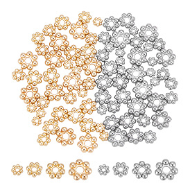 80 шт. 8 стили 304 наборы проставочных бусин из нержавеющей стали, цветок
