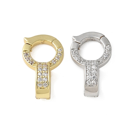 Латунное микропейв, прозрачный кубический цирконий, складные застежки, стойки покрытие, долговечный, без свинца и без кадмия, круглые кольца