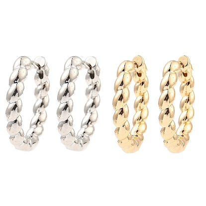 Латунные серьги обруча, твист кольцо