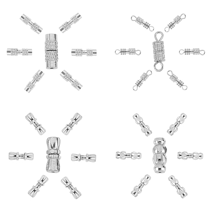 80 Sets 4 Style Brass Screw Clasps, Column
