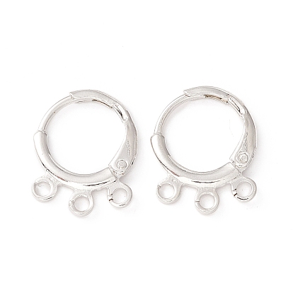 Латунные серьги-обручи, с 3 петля, без кадмия и без свинца