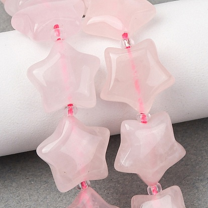 Природного розового кварца нитей бисера, звезда, с бисером