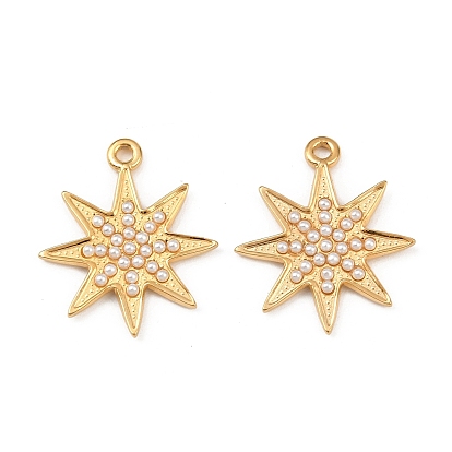 304 подвески из нержавеющей стали, звезда, с абс пластмассовым, реальный 18 k позолоченный, вакуумное покрытие pvd