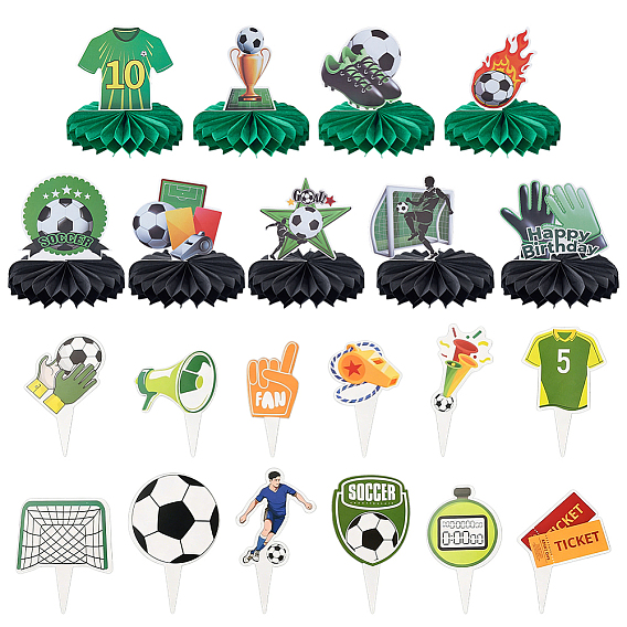 2Bags 2 Styles Football Theme Paper Cake Toppers, Cake Insert Cards, for Cake Decoration
