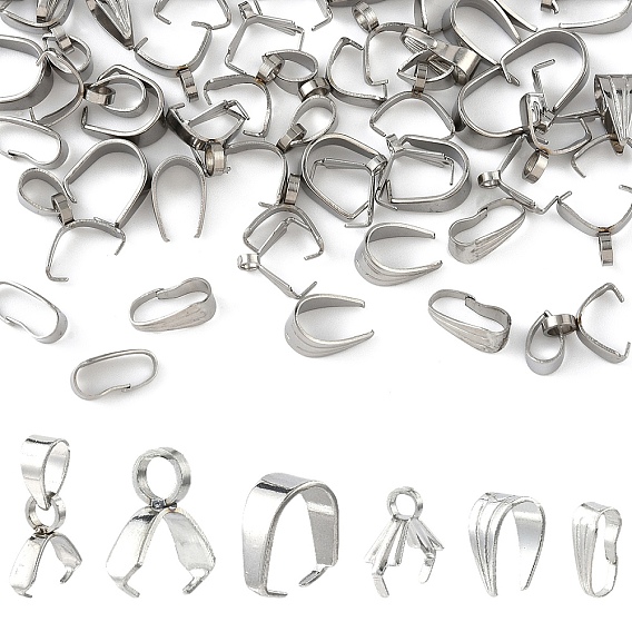 60 шт. 6 стили 304 защелкивающиеся дужки из нержавеющей стали