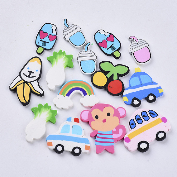 Handmade Polymer Clay Cabochons, Polymer Clay Slices for Resin Crafts & DIY Projects, Mixed Shapes