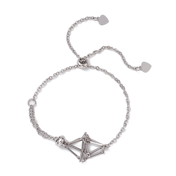 Регулируемый плетеный 201 чехол из нержавеющей стали в технике макраме изготовление браслета-слайдера с цепочкой-кабелем, с 304 кабельными цепочками из нержавеющей стали