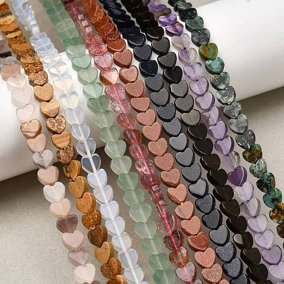 Сердца природные и синтетические нити шарик смешанный драгоценный камень, смешанные окрашенные и неокрашенные